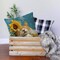 Spring Pillow Covers 18x18 Inch Orange Cat Sunflowers Throw Pillowcase Summer Home Sofa Bedroom Living Room Holiday Cushion Case Modern Decorations